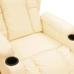 vidaXL Fotoliu rabatabil electric, crem, piele ecologică