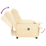 vidaXL Fotoliu rabatabil electric, crem, piele ecologică
