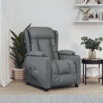 vidaXL Fotoliu rabatabil electric, gri, piele ecologică