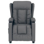 vidaXL Fotoliu rabatabil electric, gri, piele ecologică