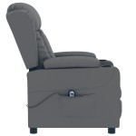 vidaXL Fotoliu rabatabil electric, gri, piele ecologică
