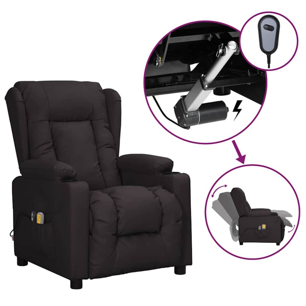 vidaXL Fotoliu de masaj electric, negru, piele ecologică