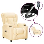 vidaXL Fotoliu de masaj electric, crem, piele ecologică vidaXL Fotoliu de masaj electric, crem, piele ecologică
