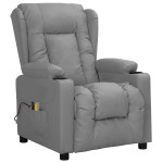 vidaXL Fotoliu de masaj electric, gri, piele ecologică vidaXL Fotoliu de masaj electric, gri, piele ecologică
