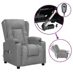 vidaXL Fotoliu de masaj electric, gri, piele ecologică vidaXL Fotoliu de masaj electric, gri, piele ecologică