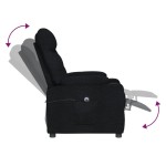 vidaXL Fotoliu rabatabil electric, negru, material textil