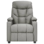 vidaXL Fotoliu de masaj electric rabatabil, gri deschis, textil vidaXL Fotoliu de masaj electric rabatabil, gri deschis, textil