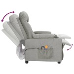 vidaXL Fotoliu de masaj electric rabatabil, gri deschis, textil vidaXL Fotoliu de masaj electric rabatabil, gri deschis, textil