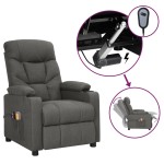 vidaXL Fotoliu de masaj electric rabatabil, gri închis, textil vidaXL Fotoliu de masaj electric rabatabil, gri închis, textil