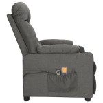vidaXL Fotoliu de masaj electric rabatabil, gri închis, textil vidaXL Fotoliu de masaj electric rabatabil, gri închis, textil