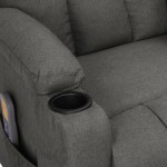 vidaXL Fotoliu de masaj electric rabatabil, gri închis, textil vidaXL Fotoliu de masaj electric rabatabil, gri închis, textil
