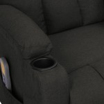 vidaXL Fotoliu de masaj electric rabatabil, negru, textil