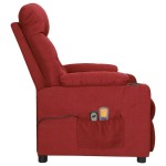 vidaXL Fotoliu de masaj electric rabatabil, roșu vin, textil vidaXL Fotoliu de masaj electric rabatabil, roșu vin, textil