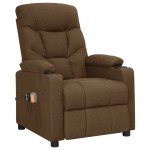 vidaXL Fotoliu de masaj electric, maro, material textil vidaXL Fotoliu de masaj electric, maro, material textil