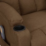 vidaXL Fotoliu de masaj electric, maro, material textil vidaXL Fotoliu de masaj electric, maro, material textil