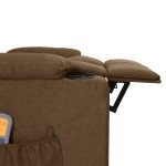 vidaXL Fotoliu de masaj electric, maro, material textil vidaXL Fotoliu de masaj electric, maro, material textil