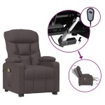 vidaXL Fotoliu de masaj electric, maro închis, material textil vidaXL Fotoliu de masaj electric, maro închis, material textil