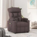 vidaXL Fotoliu de masaj electric, maro închis, material textil vidaXL Fotoliu de masaj electric, maro închis, material textil