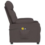 vidaXL Fotoliu de masaj electric, maro închis, material textil vidaXL Fotoliu de masaj electric, maro închis, material textil