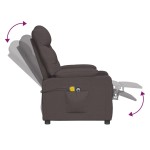 vidaXL Fotoliu de masaj electric, maro închis, material textil vidaXL Fotoliu de masaj electric, maro închis, material textil