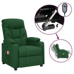 vidaXL Fotoliu de masaj electric, verde închis, material textil vidaXL Fotoliu de masaj electric, verde închis, material textil