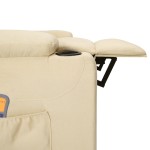 vidaXL Fotoliu de masaj electric rabatabil, crem, textil vidaXL Fotoliu de masaj electric rabatabil, crem, textil