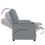vidaXL Fotoliu rabatabil electric, gri deschis, textil
