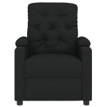 vidaXL Fotoliu rabatabil electric, negru, material textil