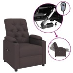 vidaXL Fotoliu rabatabil electric, maro închis, material textil