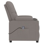vidaXL Fotoliu rabatabil electric, gri taupe, material textil