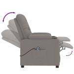vidaXL Fotoliu rabatabil electric, gri taupe, material textil