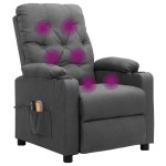 vidaXL Fotoliu de masaj electric rabatabil, gri deschis, textil vidaXL Fotoliu de masaj electric rabatabil, gri deschis, textil