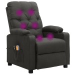 vidaXL Fotoliu de masaj electric rabatabil, gri închis, textil vidaXL Fotoliu de masaj electric rabatabil, gri închis, textil