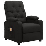 vidaXL Fotoliu de masaj electric rabatabil, negru, textil vidaXL Fotoliu de masaj electric rabatabil, negru, textil