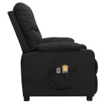 vidaXL Fotoliu de masaj electric rabatabil, negru, textil vidaXL Fotoliu de masaj electric rabatabil, negru, textil