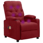 vidaXL Fotoliu de masaj electric rabatabil, roșu vin, textil vidaXL Fotoliu de masaj electric rabatabil, roșu vin, textil