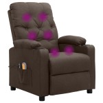 vidaXL Fotoliu de masaj electric, maro, material textil