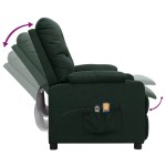 vidaXL Fotoliu de masaj electric, verde închis, material textil vidaXL Fotoliu de masaj electric, verde închis, material textil
