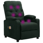 vidaXL Fotoliu de masaj electric, verde închis, material textil vidaXL Fotoliu de masaj electric, verde închis, material textil