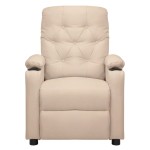 vidaXL Fotoliu de masaj electric rabatabil, crem, textil vidaXL Fotoliu de masaj electric rabatabil, crem, textil
