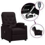 vidaXL Fotoliu rabatabil electric, negru, piele ecologică