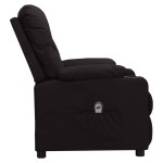 vidaXL Fotoliu rabatabil electric, negru, piele ecologică