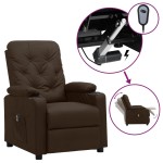 vidaXL Fotoliu rabatabil electric, maro, piele ecologică