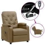 vidaXL Fotoliu rabatabil electric, cappuccino, piele ecologică