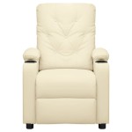 vidaXL Fotoliu rabatabil electric, crem, piele ecologică