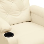 vidaXL Fotoliu rabatabil electric, crem, piele ecologică