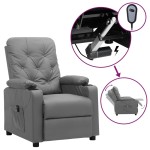 vidaXL Fotoliu rabatabil electric, gri, piele ecologică