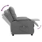 vidaXL Fotoliu rabatabil electric, gri, piele ecologică