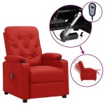 vidaXL Fotoliu rabatabil electric, roșu vin, piele ecologică