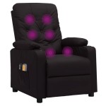 vidaXL Fotoliu de masaj electric, negru, piele ecologică